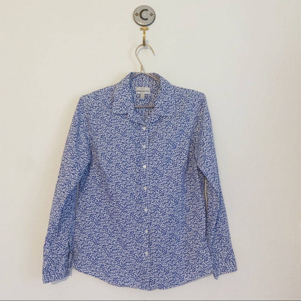 J. CREW Perfect Floral Button Up Blouse